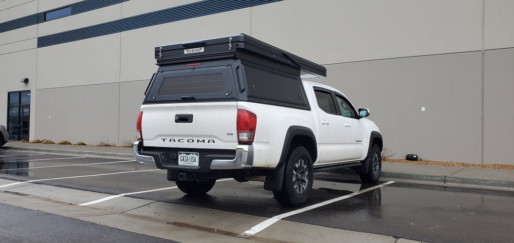 Rear View Of The Installed GAIA Campers Toyota Tacoma Camper
