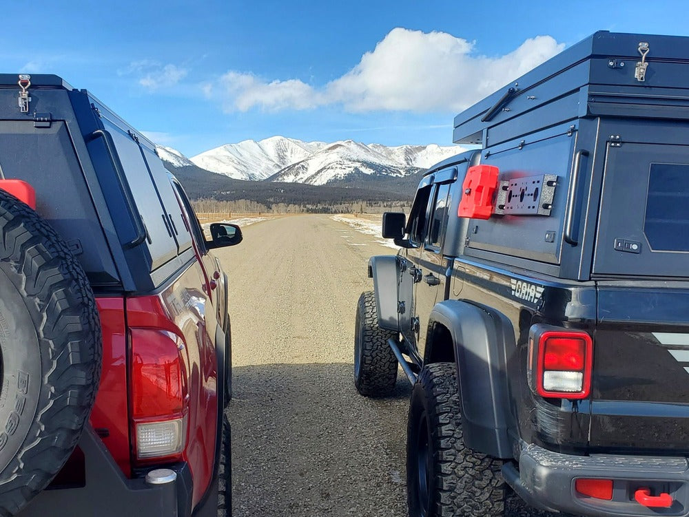 Installed GAIA Campers Tacoma Truck Cap With Mounted Accessories 