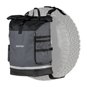Image showing the iKamper Trash Caddy attached to a spare wheel