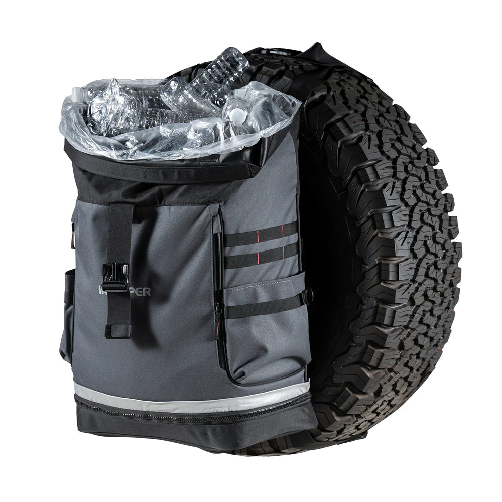 iKamper trash caddy filled with garbage
