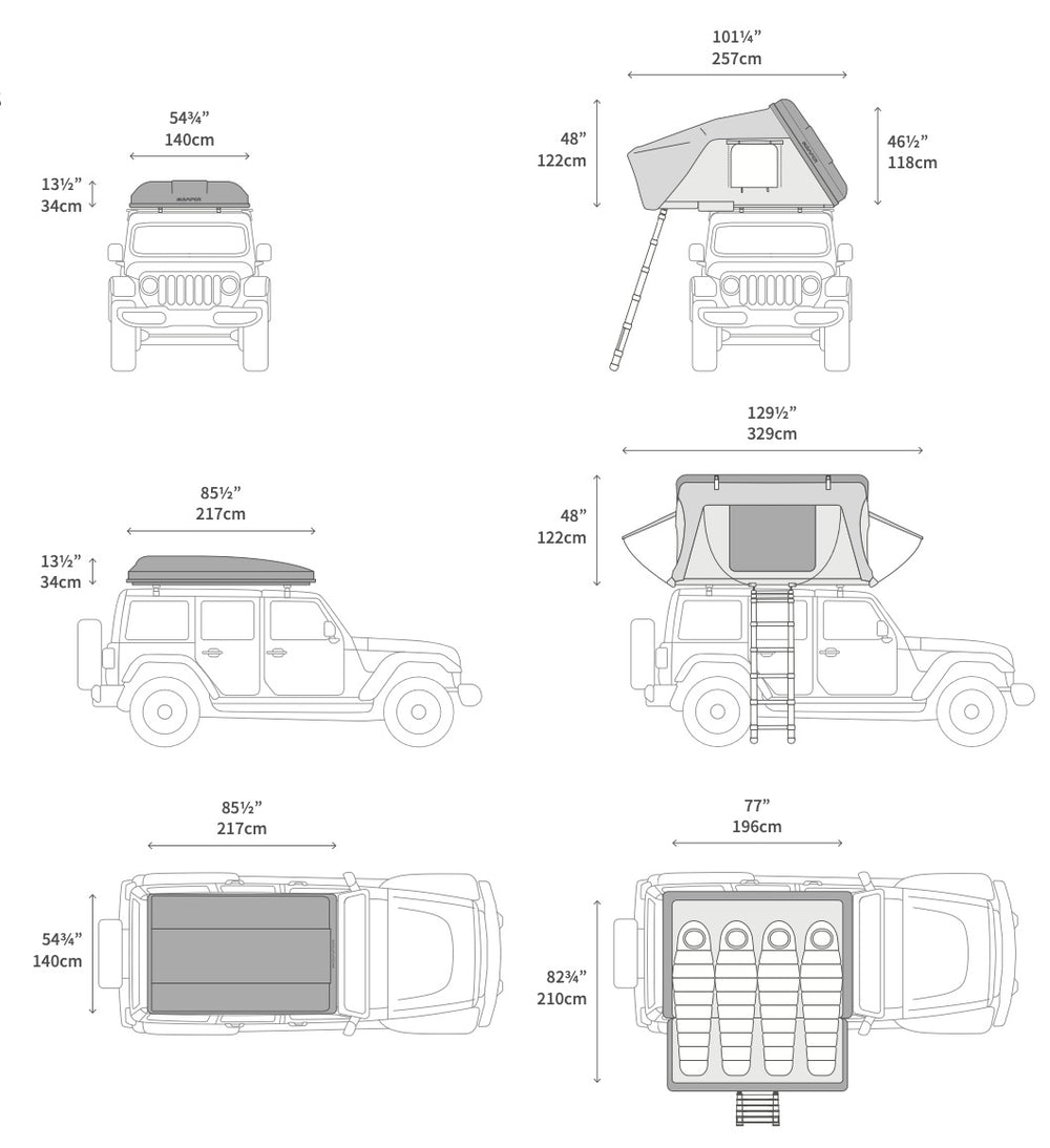 ikamper skycamp dlx dimensions diagram