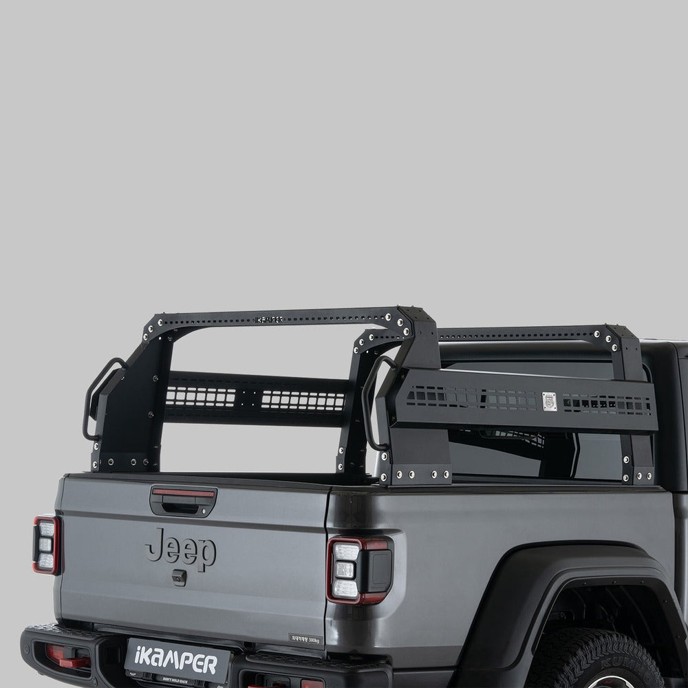 iKamper Jeep Gladiator Raconteur Bed Rack Full Height Rear View