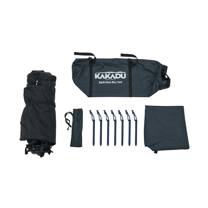 Kakadu Swift Pitch Bivy Tent And All Of The Parts It Comes With