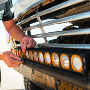 KC Hilites FLEX LED Light Bar Mounted On A Front Bumper