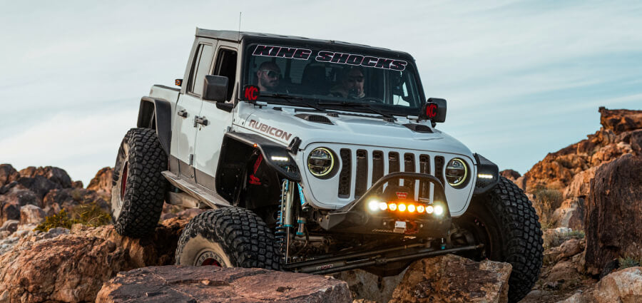 KC Hilites FLEX LED Light Bar Mounted And Turned On