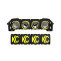 Housses Souples En Vinyle Noir KC HiLites 15.2cm - Pour Phares SlimLites Et Daylighters, Paire, Logo Jaune - 9