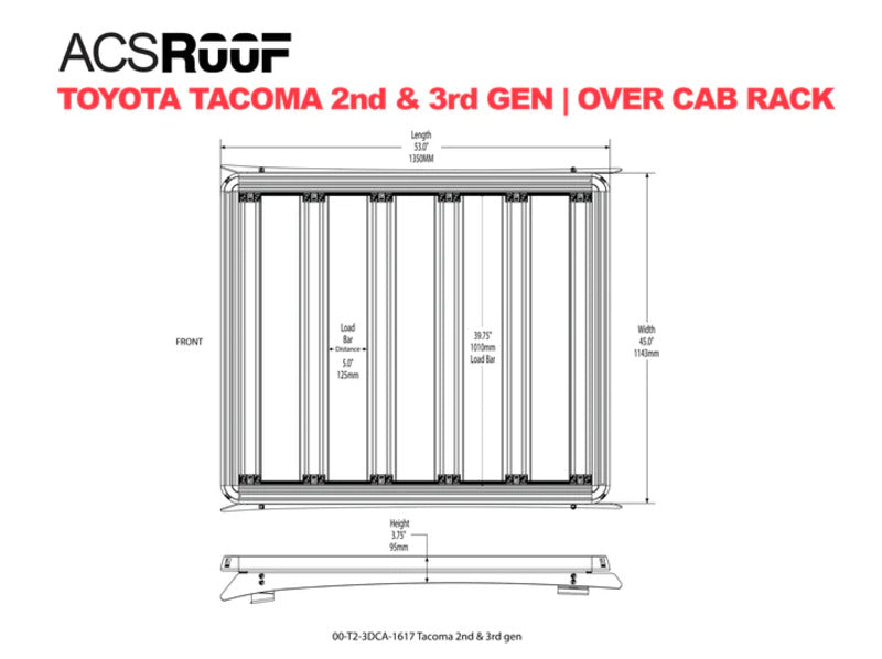 Leitner Designs ACS Roof Rack Platform Rack Tacoma Dimensions