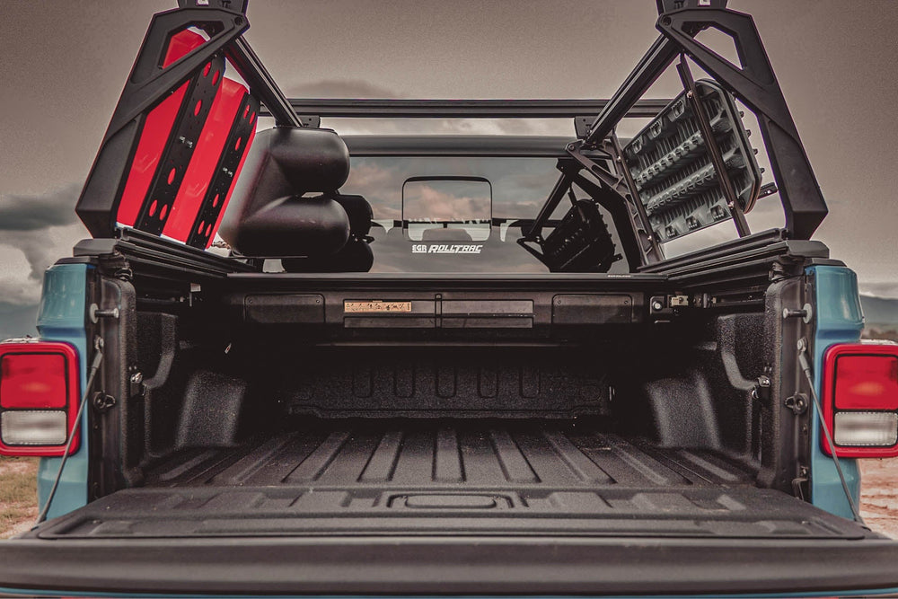 leitner acs forged bed rack for jeep gladiator rear view