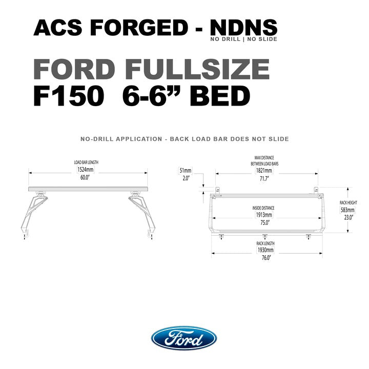 leitner bed rack f150 dimensions