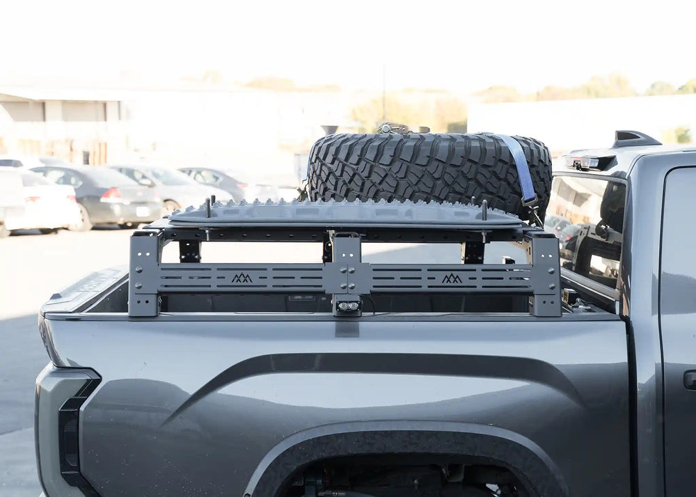 Backwoods Toyota Tundra Mid-Height Bed Rack installed on truck
