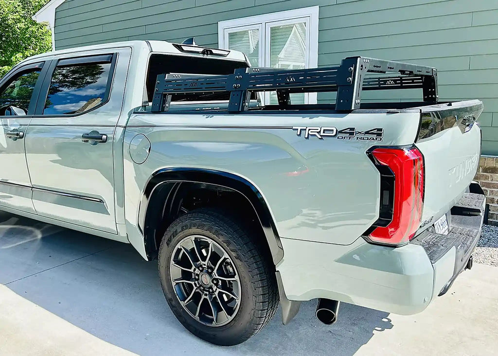 Mid-Height Tundra Truck Bed Rack installed side angle