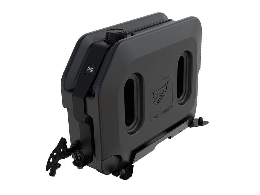 Front Runner 20L water tank mounting bracket and stabilizing hardware detail