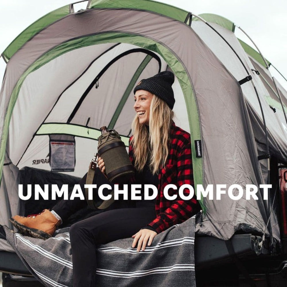 Person Sitting Inside The Napier Backroadz Truck Tent