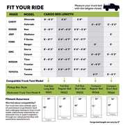 Napier Backroadz Truck Tent Specifications