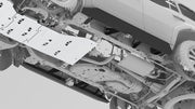 NYTOP Lexus GX550/Toyota Land Cruiser Rock Sliders Underside Render With Skid Plates Installed