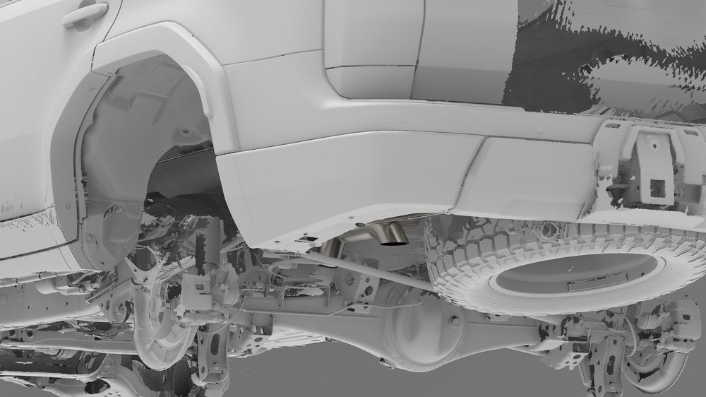 NYTOP Lexus GX550/Toyota Land Cruiser Titanium Axle Dump Exhaust Render Rear View