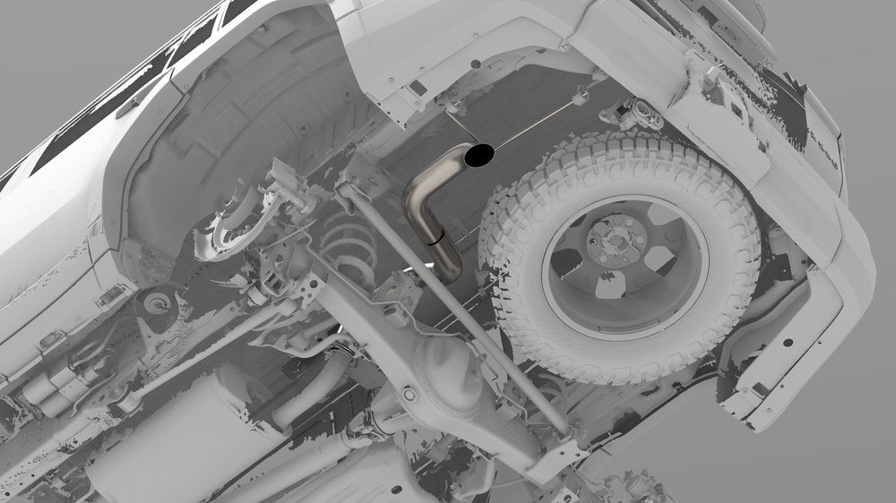 NYTOP Lexus GX550/Toyota Land Cruiser Titanium Axle Dump Exhaust Render Underside View