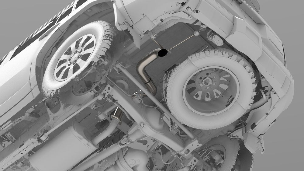 NYTOP Lexus GX550/Toyota Land Cruiser Titanium Axle Dump Exhaust Underside Render
