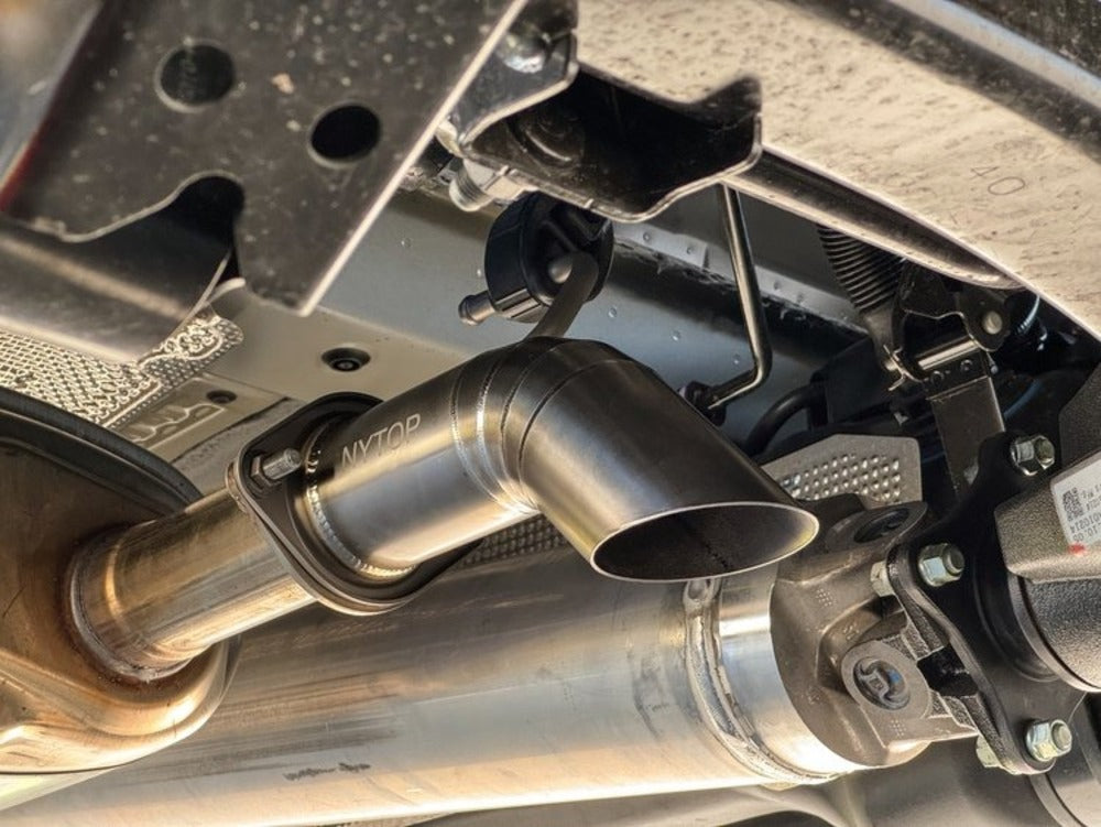 NYTOP Toyota Tacoma Titanium Axle Dump Exhaust Tip Side View