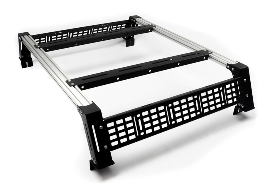 Cali Raised LED overland bed rack fitted to a 2022 Toyota Tundra CrewMax