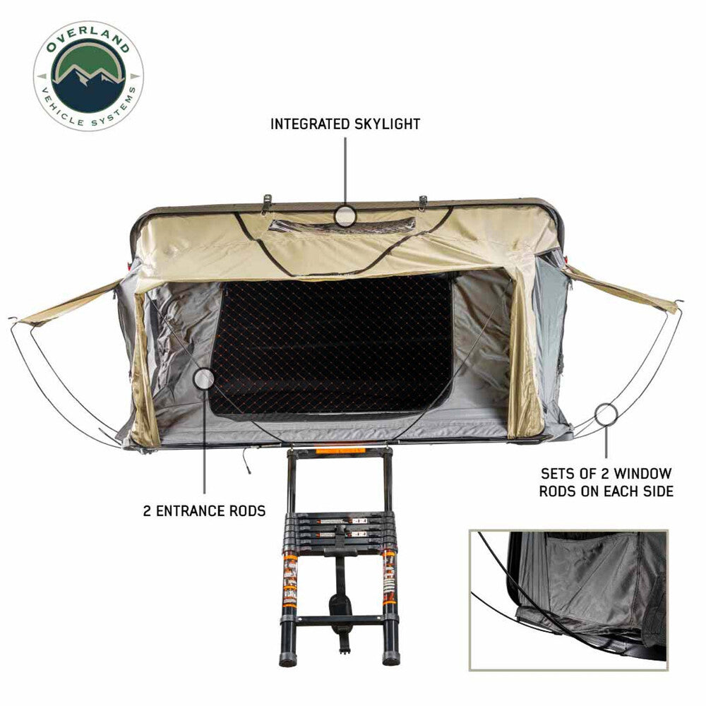 OVS HD Bundu Cantilever Hard Shell Roof Top Tent - 2-4 Person