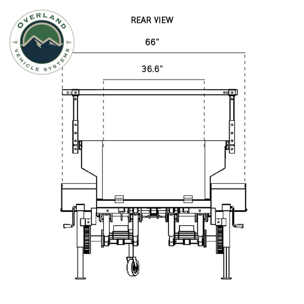 OVS Off Road Trailer Rear View Dimensions