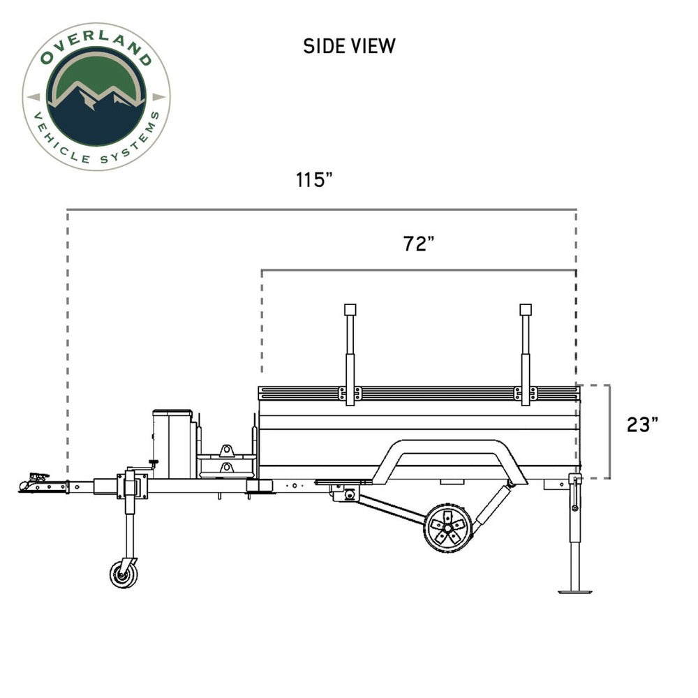 OVS Off Road Trailer Side View Dimensions