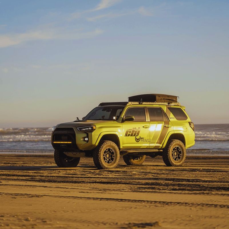 prinsu 5th gen 4runner roof rack with a roof top tent on top