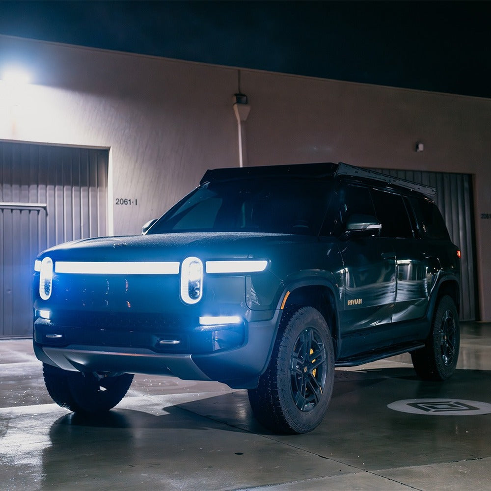 Installed Prinsu Pro Rivian R1S SUV Roof Rack