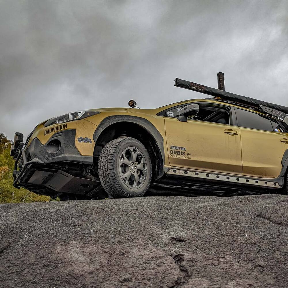 Side View Of The Mounted RalliTEK Subaru Crosstrek Front Skid Plate