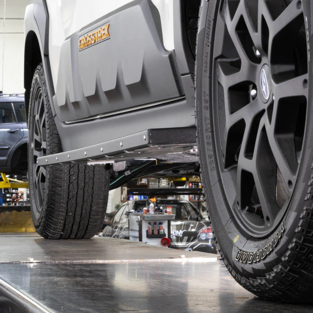 Side View Of The Installed Rallitek Subaru Crosstrek Rock Sliders