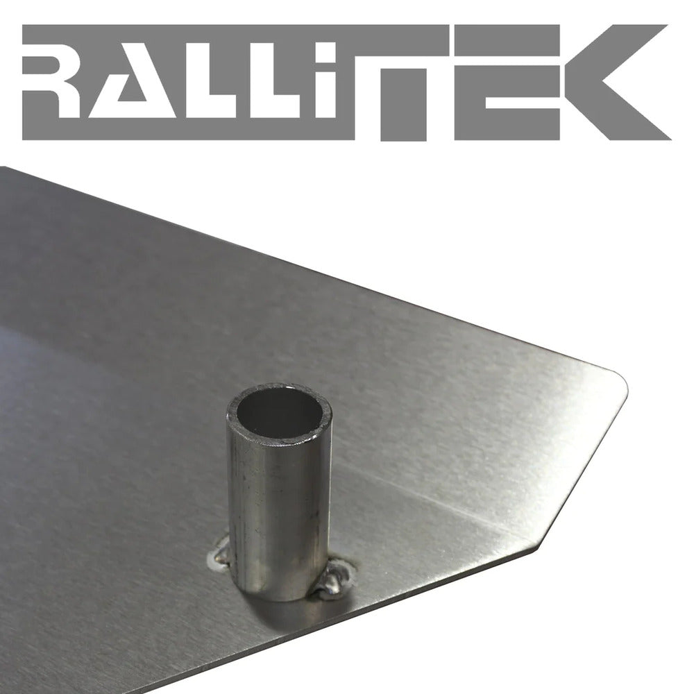 Close Up View Of The Bolt Hole On The RalliTEK Subaru Forester & Wilderness Transmission Skid Plate