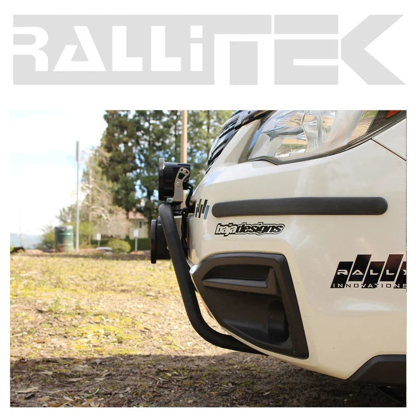 Side view of the rallitek light bar mounted on a subaru forester