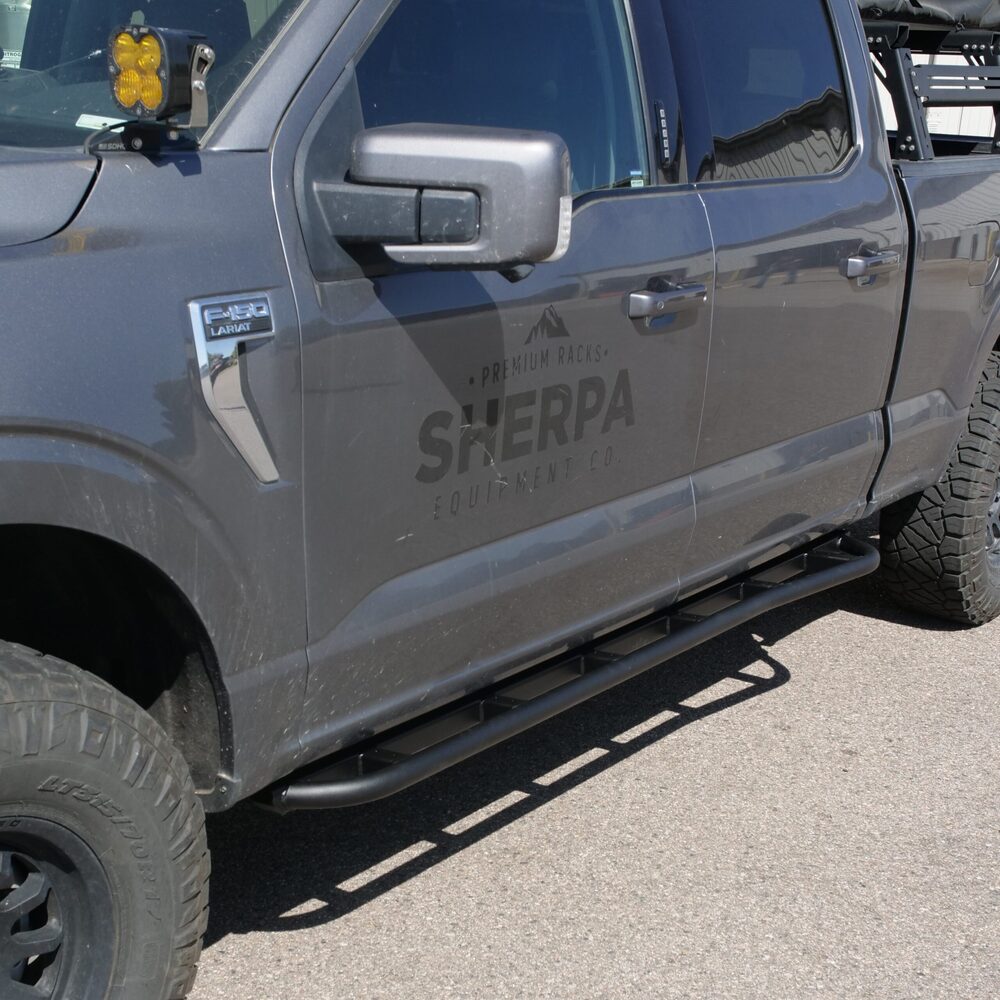 Side View Of The Installed RCI Ford F150 Rock Sliders