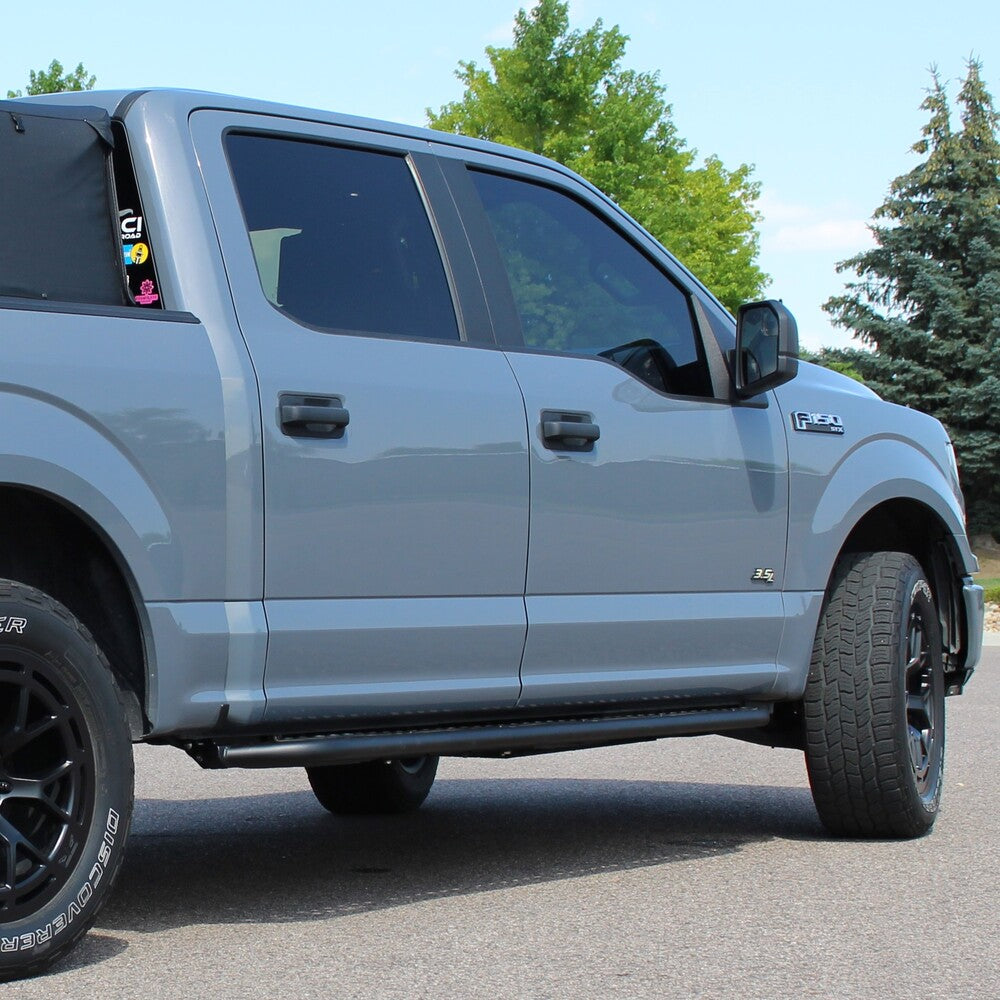 Side View Of The Mounted RCI Ford F150 Rock Sliders