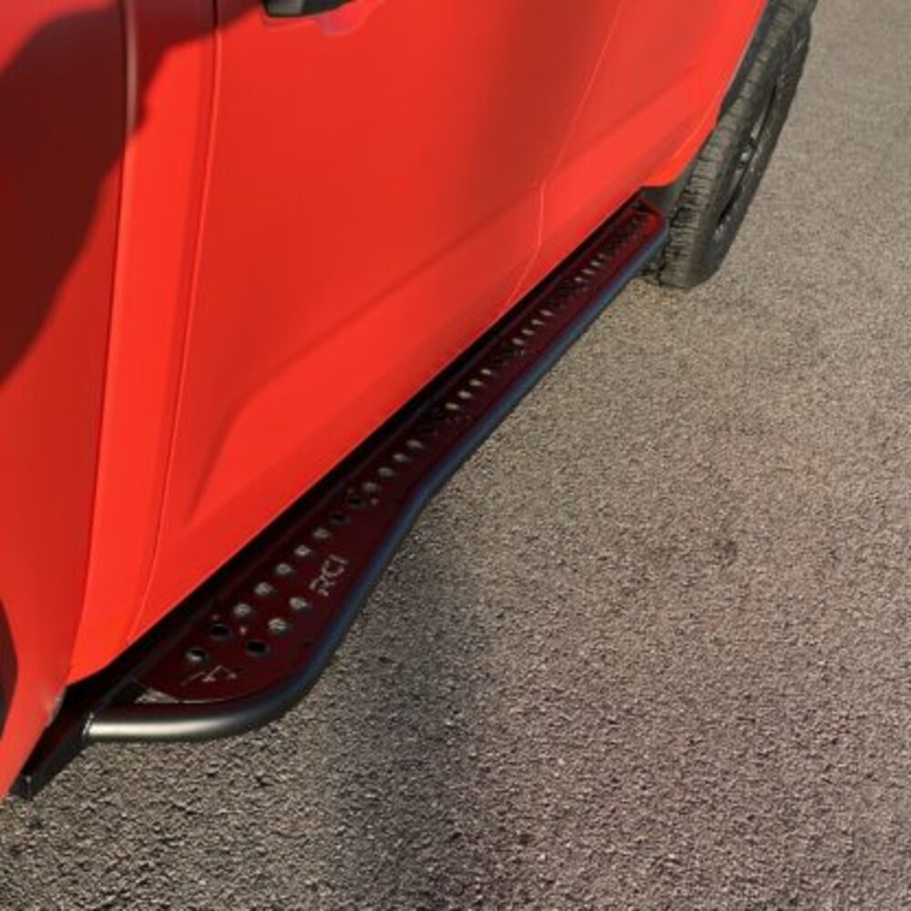Back View Of The Installed RCI Toyota Tundra Rock Sliders