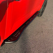 Back View Of The Installed RCI Toyota Tundra Rock Sliders