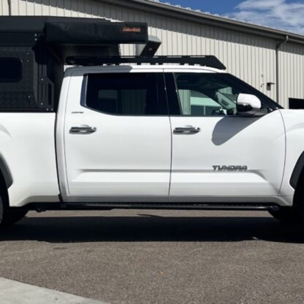 Side View Of The Installed RCI Toyota Tundra Rock Sliders