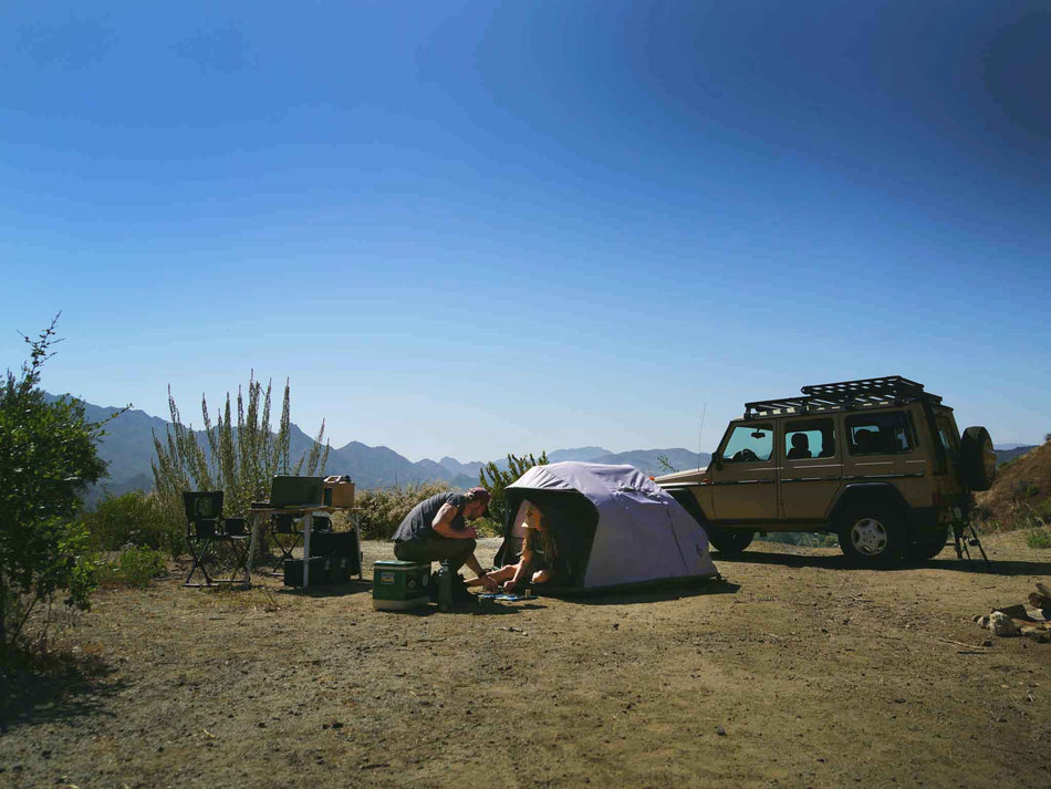 C6 REV Tent HellaStorm Gen 2 pitched on ground with storm fly deployed