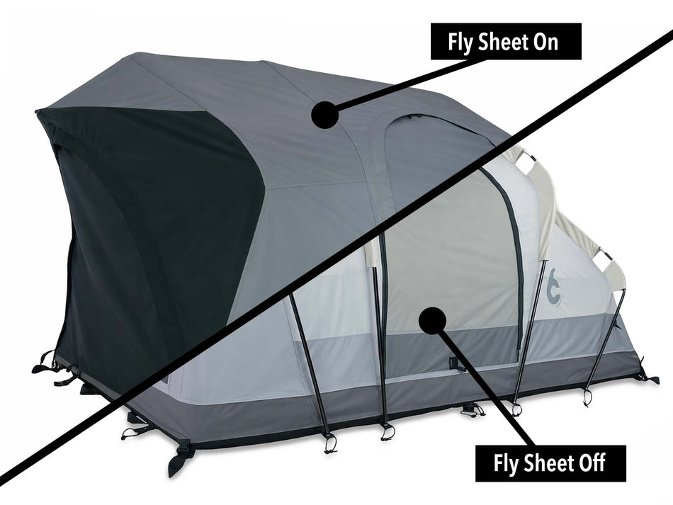 REV Tent HellaStorm removable fly sheet reveal showing inner tent