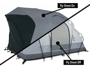 REV Tent HellaStorm removable fly sheet reveal showing inner tent