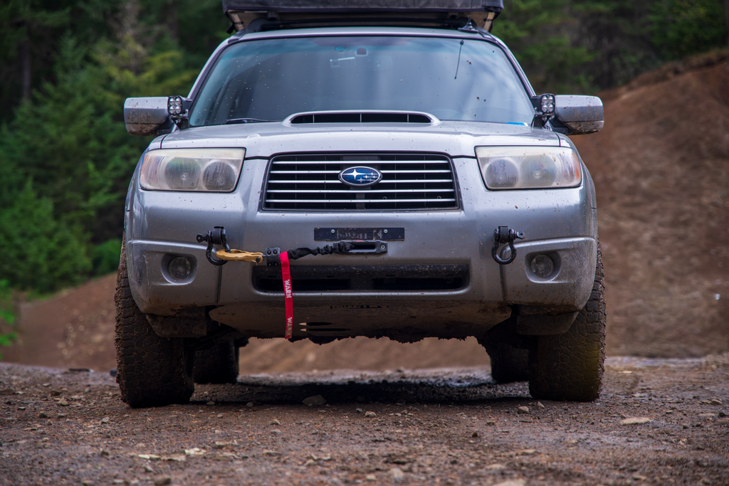 RalliTEK Hidden Winch Mount installed on 2007 Subaru Forester XT