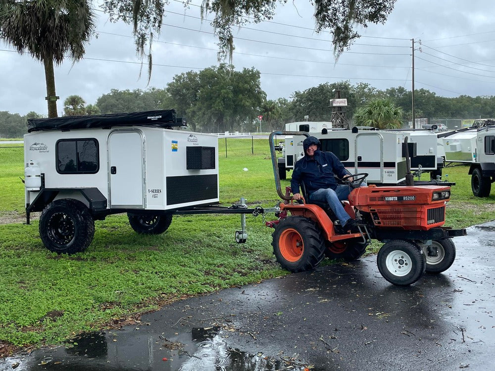 Runaway Campers Venturist Trailer Attached To A Tractor