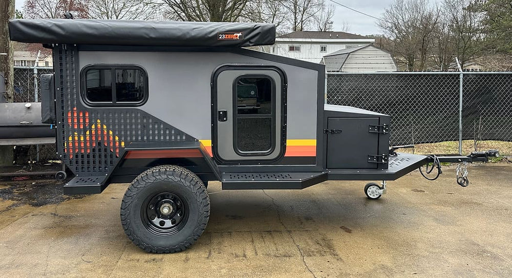 Rustic Mountain Overland Yakka 60 Mini Camper Trailer view from the right side