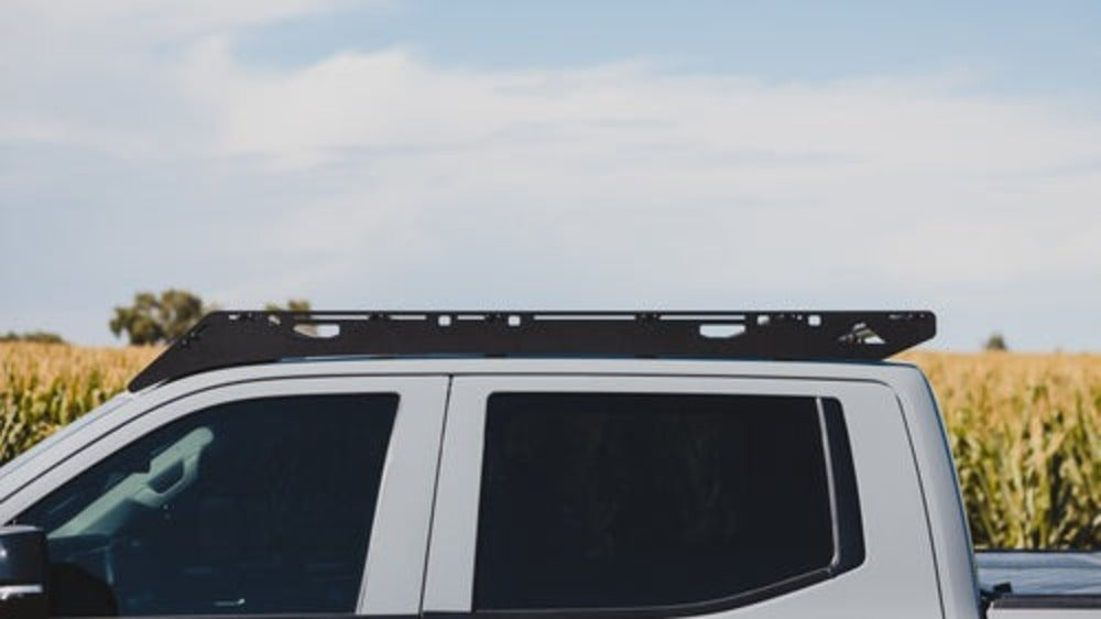 Close Up Side View Of The Mounted Sherpa Grizzly Toyota Tundra Roof Rack