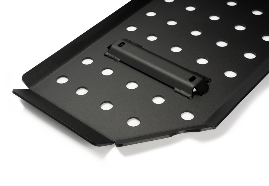 Cali Raised LED fuel tank skid plate for the Toyota Tacoma in black powder coat