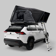 Skycamp 4.0 Trio hardshell rooftop tent open at campsite