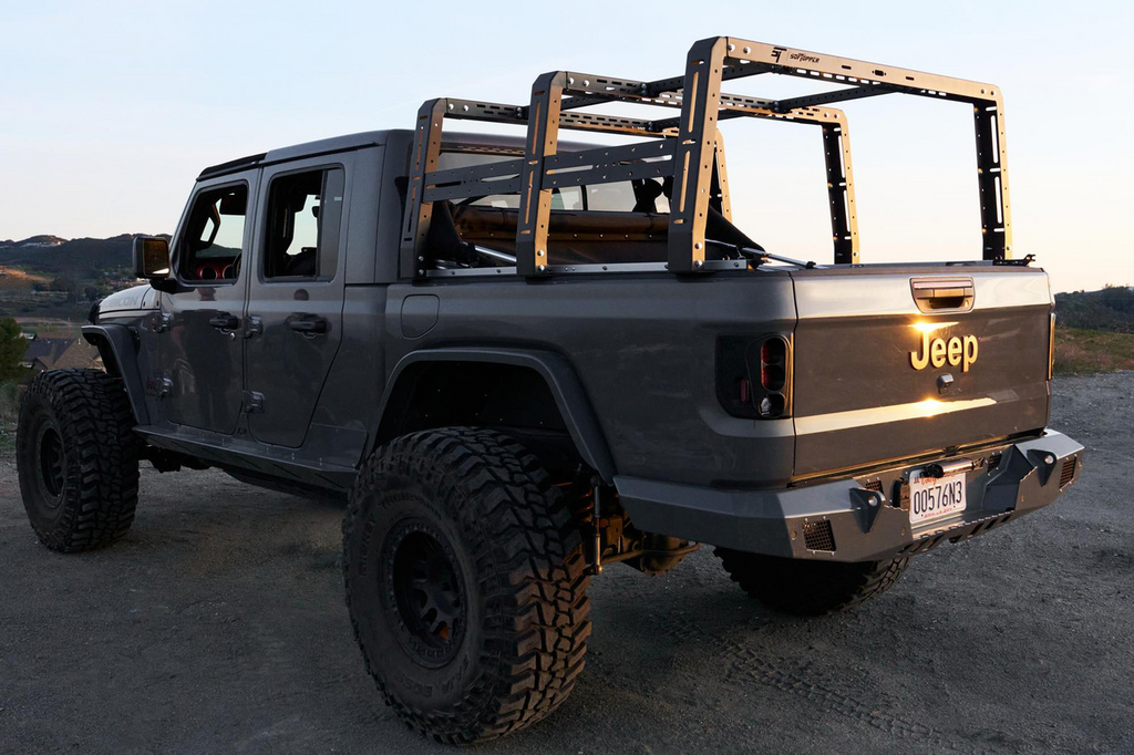 Rear View of the SofTopper Exo Truck Bed Rack