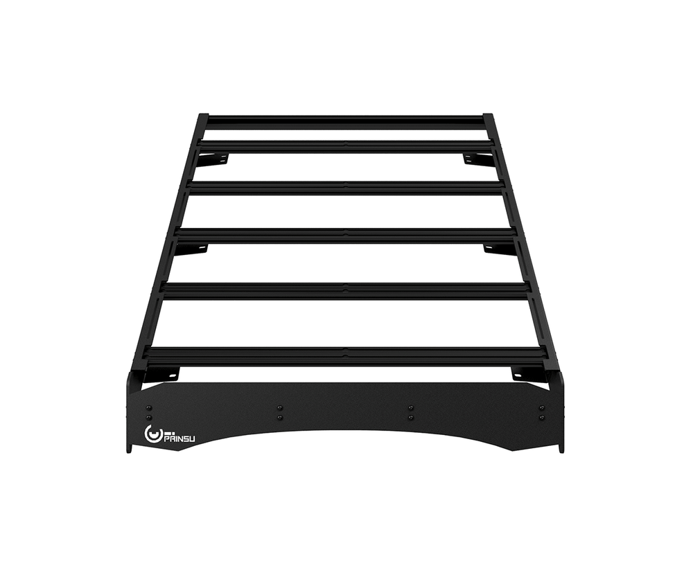 1st Gen Tacoma Double Cab Prinsu Pro cab rack overhead view showing slotted aluminum crossbars