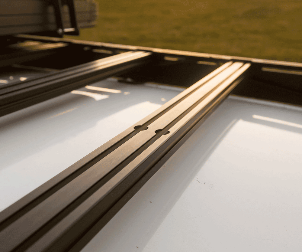 Tacoma Prinsu Pro Double Cab cab rack mounting feet detail close-up